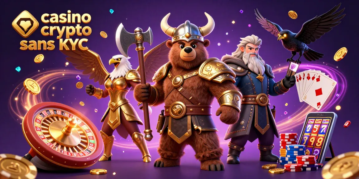 Profitez de l'expérience dynamique du casino crypto sans KYC, avec un Viking et un aigle