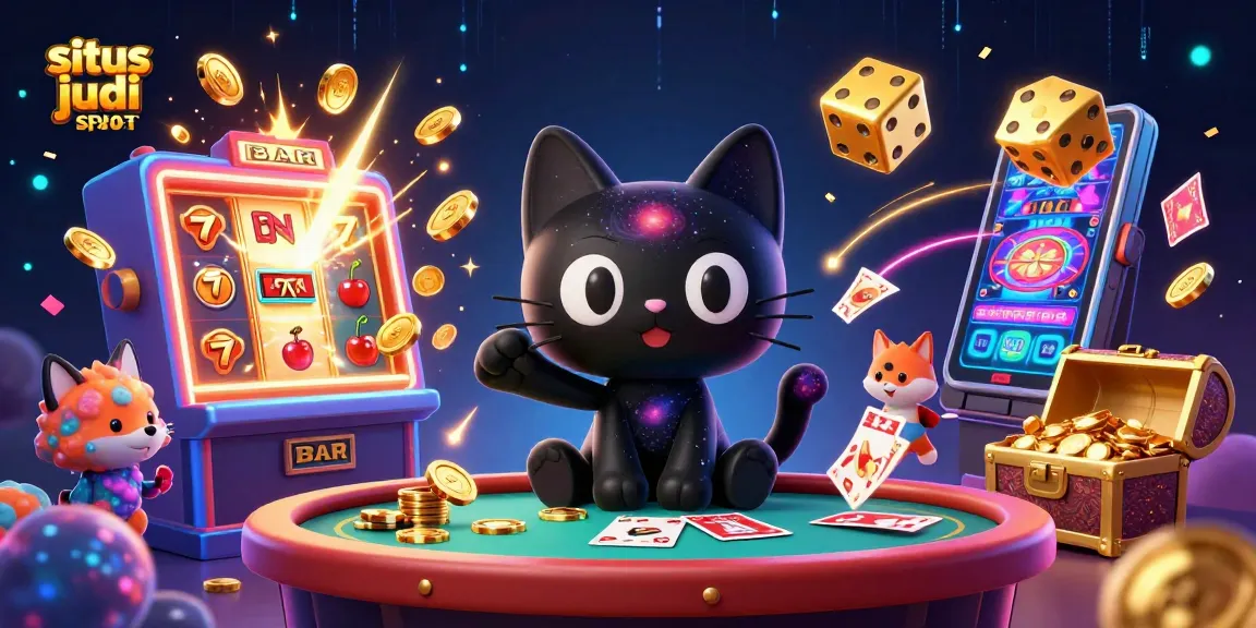 Slot judi dengan simbol keberuntungan, kucing hitam misterius, dan kawan nebula menambah keseruan situs judi slot.