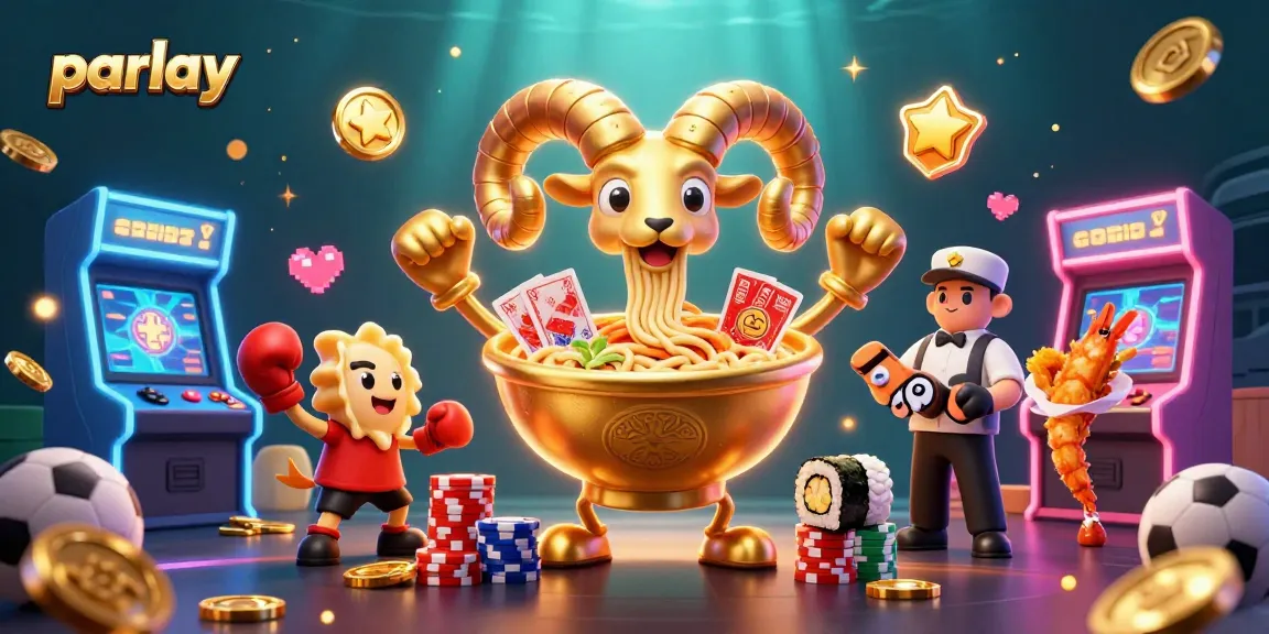 Engage in parlay betting with dynamic characters and elements showcasing a vibrant casino atmosphere.