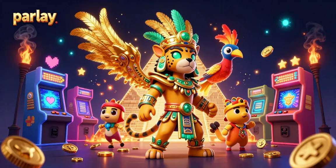 Engage with parlay strategies through a vibrant 3D cartoon scene of casino elements and characters.