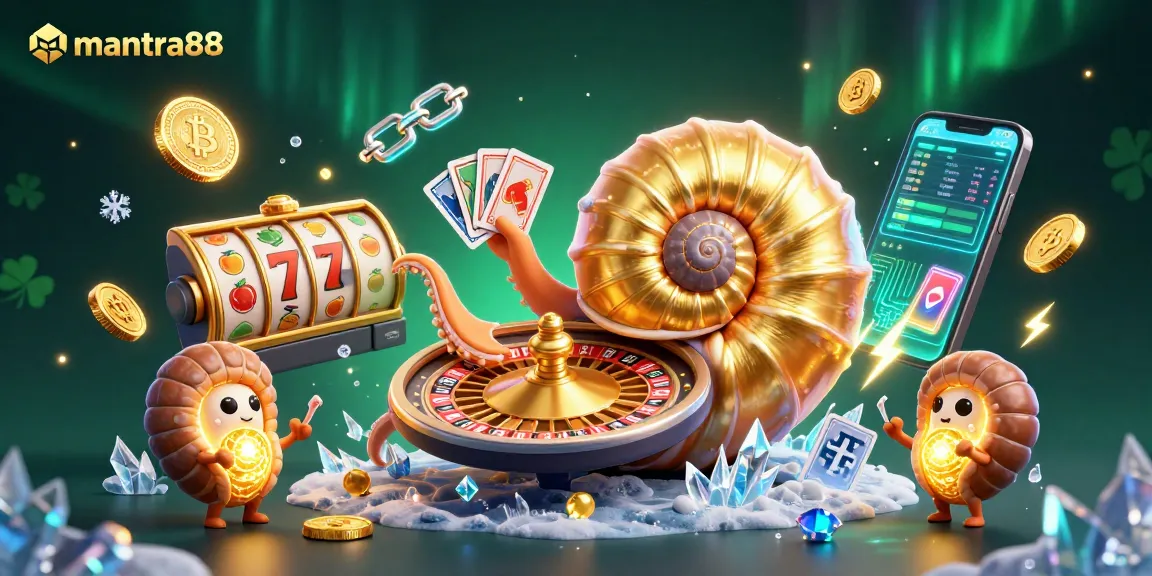 Experience thrilling gameplay at mantra88 with a vibrant 3D casino illustration showcasing ancient characters and iconic symbols.