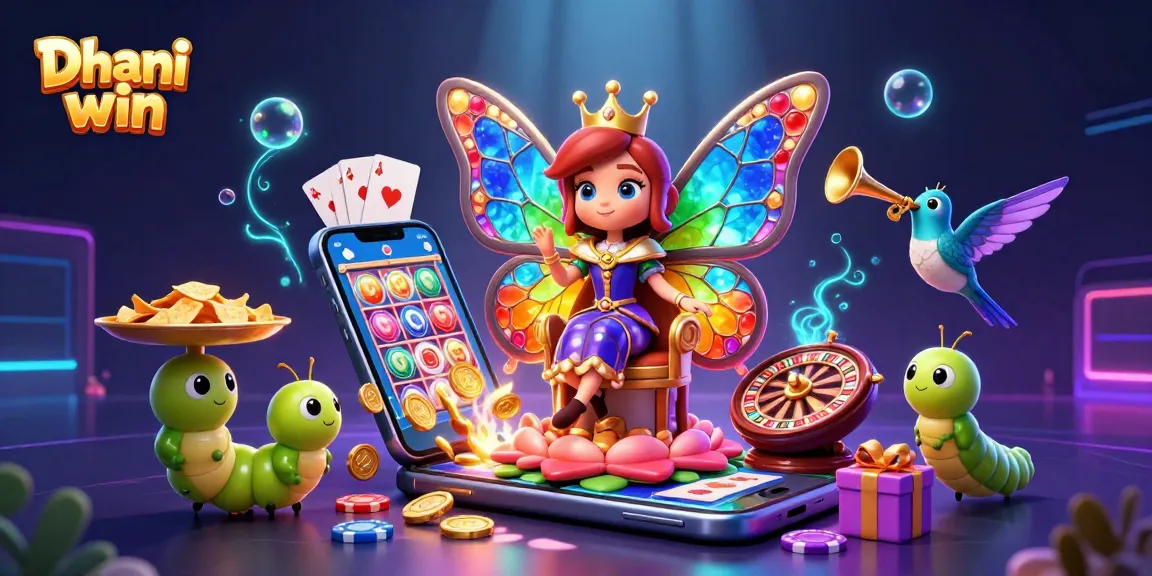 Win exciting rewards with the Dhani win platform featuring vibrant game graphics and charismatic characters.