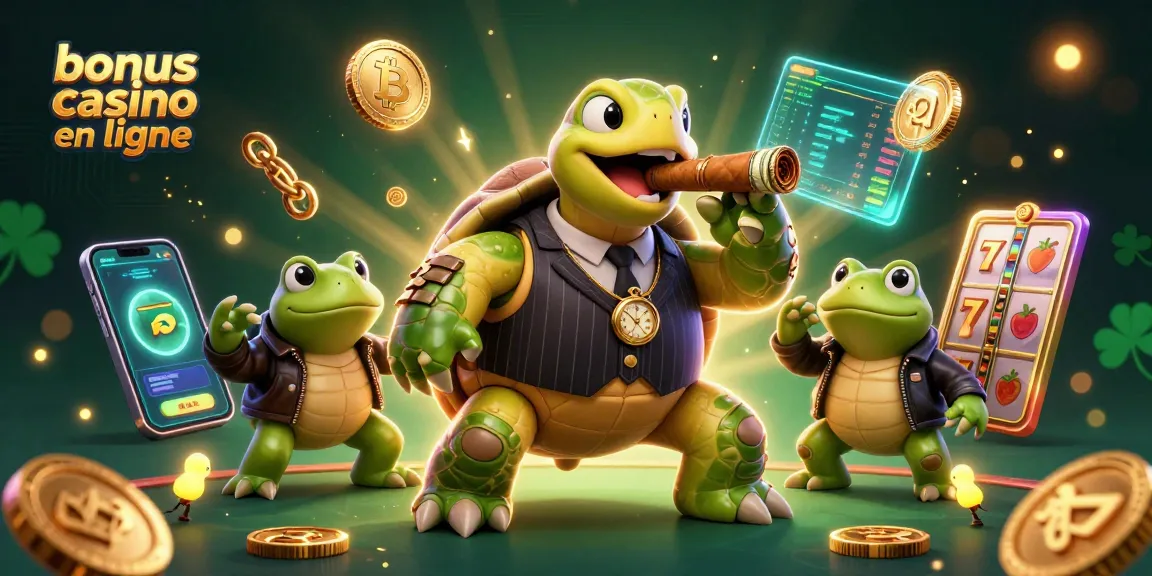 Profitez des meilleurs bonus casino en ligne avec notre illustration dynamique de machines à sous et créatures captivantes.