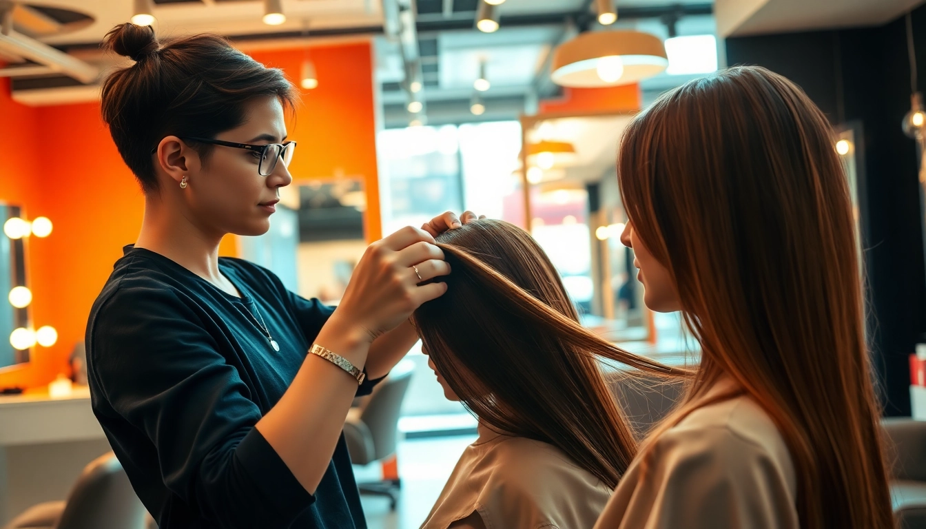 Ace of Fades 212 hairstylist providing a confident haircut in a modern NYC salon setting.