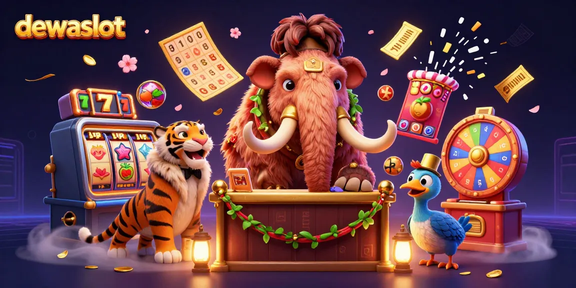 Menangkan jackpot di dewaslot dengan ilustrasi menarik yang menampilkan karakter kartun kasino.
