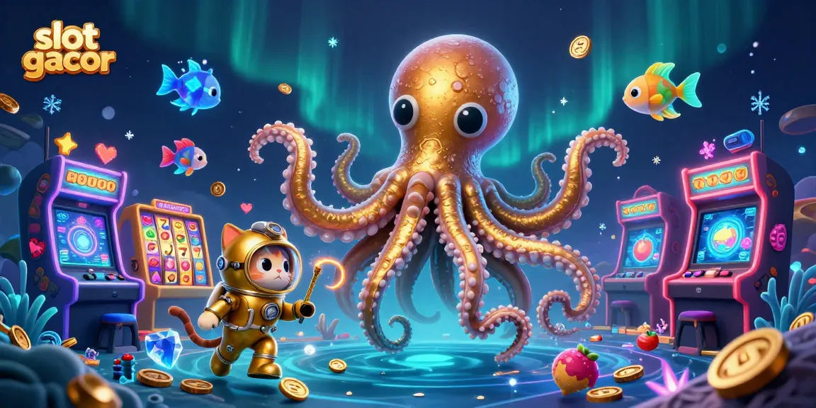 Experience the excitement of slot gacor with a giant kraken, diving cat, and jackpot reels!