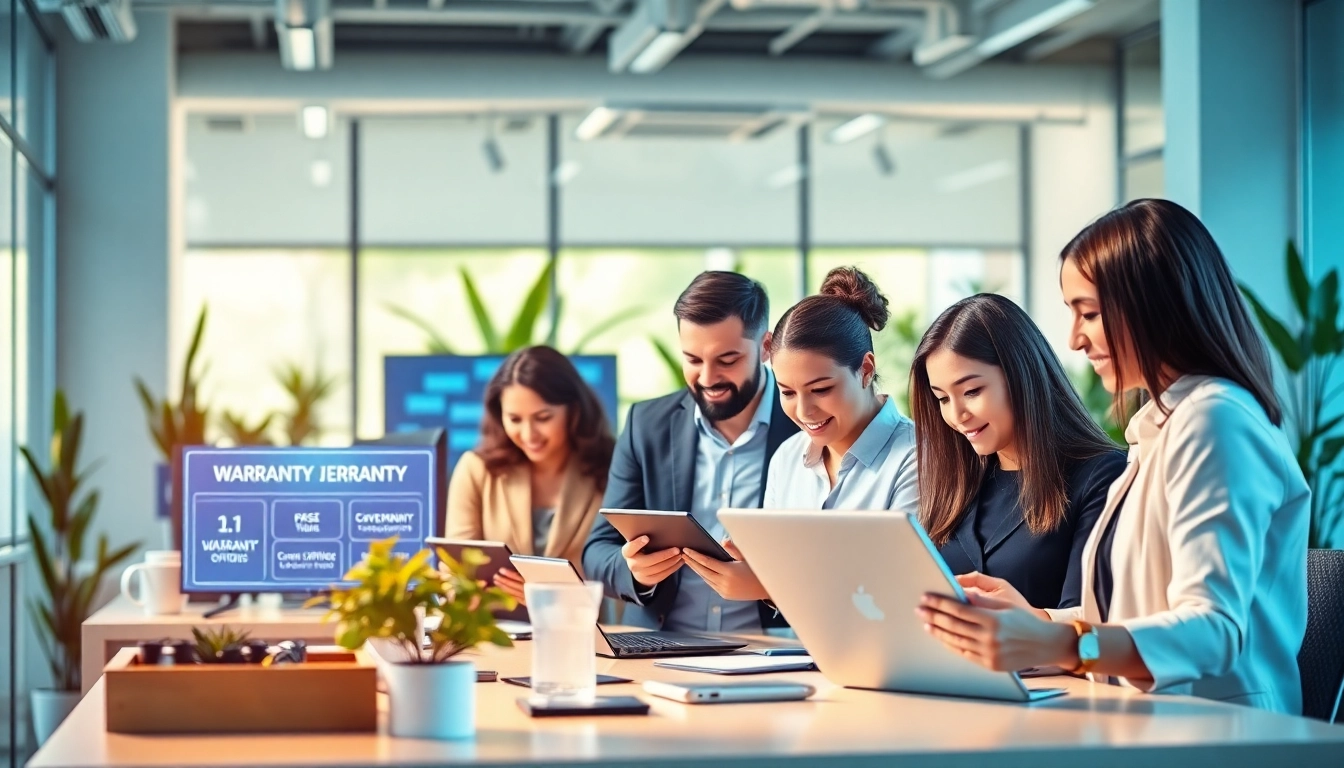 Engage with an AI first warranty company environment showcasing diverse professionals collaborating.