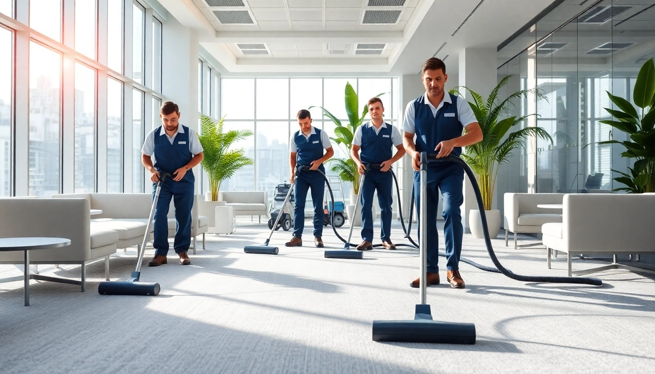 Efficient commercial carpet cleaning in a modern office showcasing bright colors and professional atmosphere.