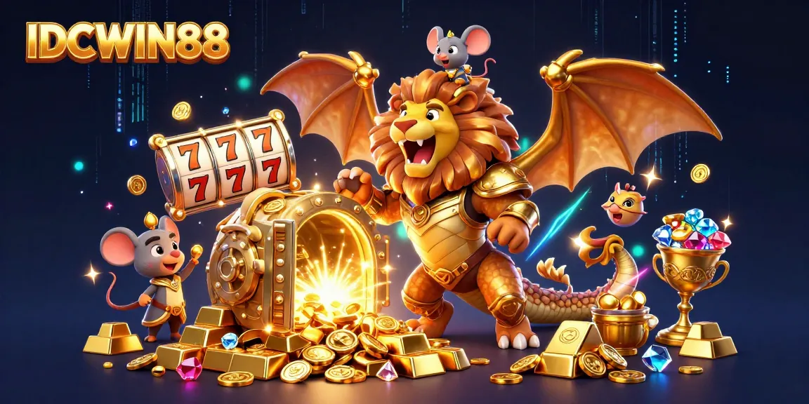 Experience thrilling jackpots with IDCWIN88's dynamic slots and vibrant casino elements.