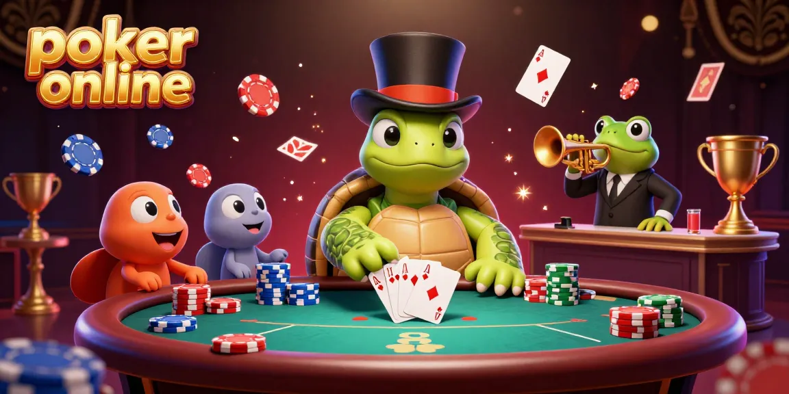 Jouer au poker en ligne avec des cartes, des jetons et une ambiance de casino animée.