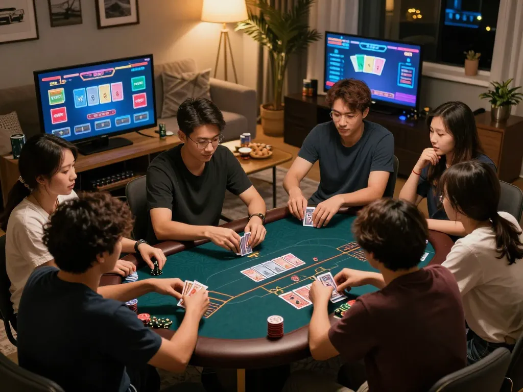 Players engaging in a thrilling online poker game at KK55, showcasing strategic gameplay.