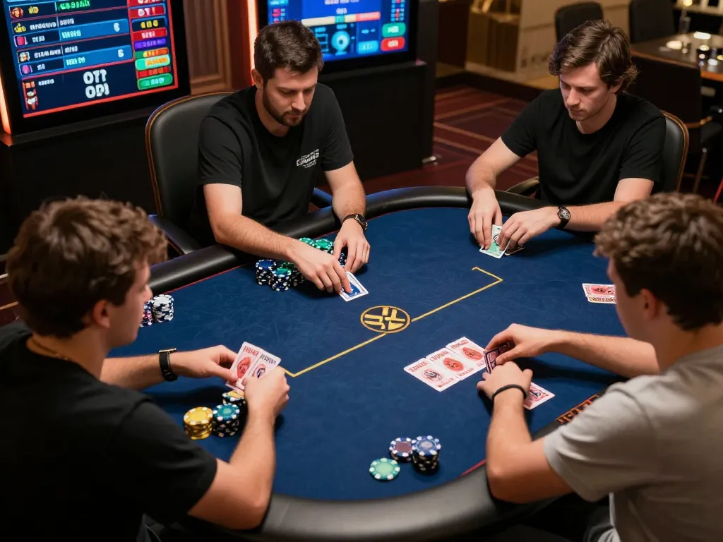 Experience the excitement of poker at AE888 with players engaged in a thrilling online game