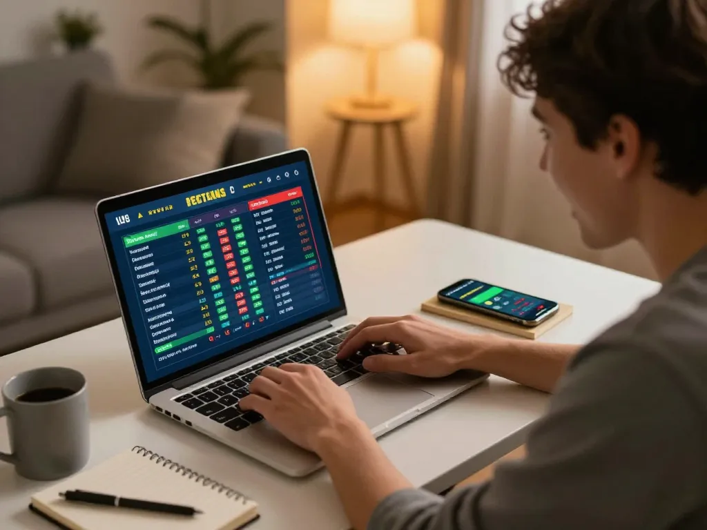 Nohu90 com highlights an exciting online betting session with a focused user analyzing sports odds.