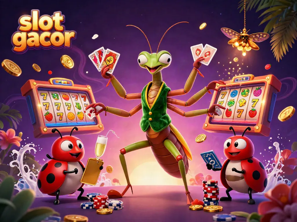 Experience thrilling slot gacor action with vibrant characters, slot reels, and dynamic game elements.