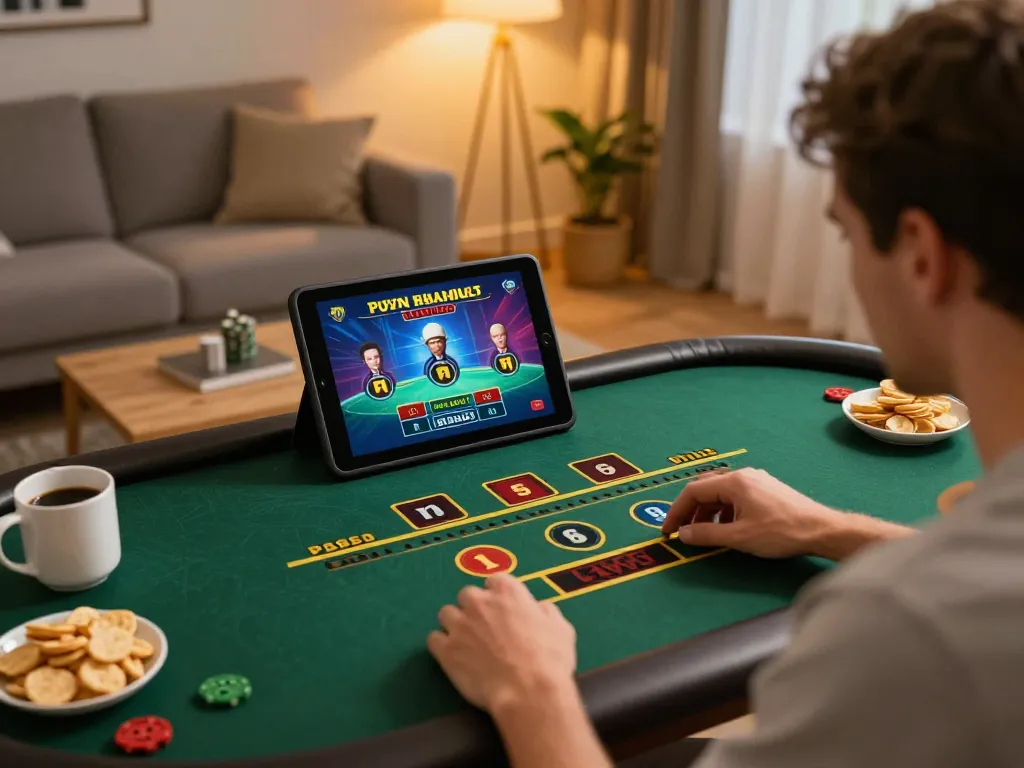 Engaging in online gaming at 789win, a player strategizes during a live dealer game.