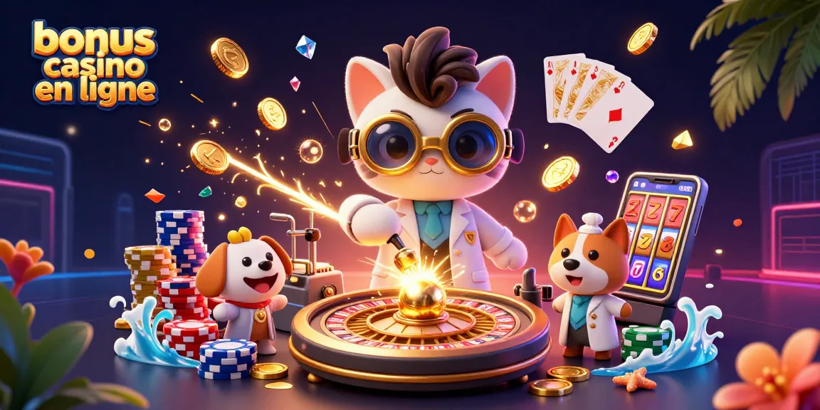 Illustrez votre expérience avec le bonus de casino en ligne grâce à cette scène animée de casino dynamique.