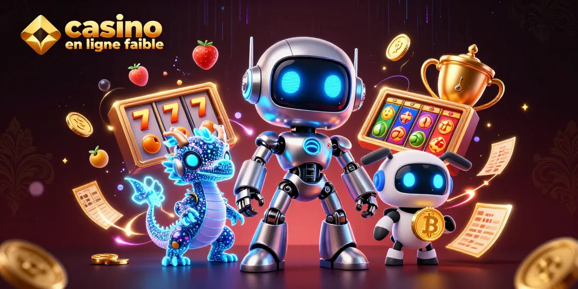 Découvrez les éléments des jeux de casino en ligne fiable avec un robot cybernétique stylisé.