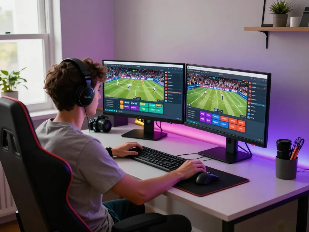 C168 online betting experience with player engaged in live gaming setup at home