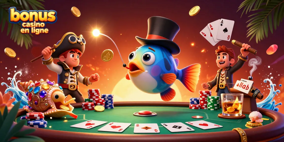 Plongez dans l'univers des bonus casino en ligne avec cette scène festive 3D unique