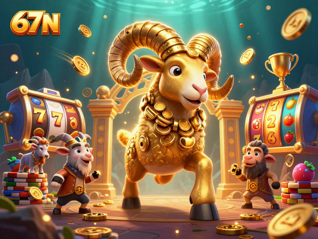 O 67N apresenta um emocionante ram dourado em meio a roletas e jackpots.