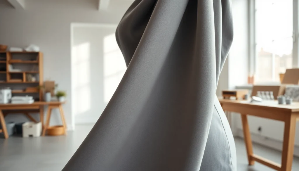 Punta di Roma stof gepresenteerd op een model in een creatieve omgeving met natuurlijk licht.