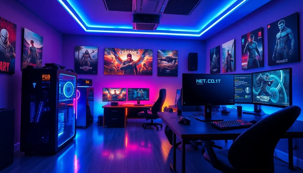 Engage with latest gaming trends at https://gamelevate.com with a vibrant gaming setup.