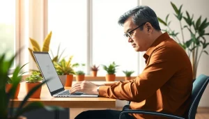 Masuk ke sayaptogel login melalui laptop di lingkungan yang nyaman dan profesional.