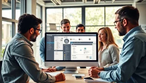 Boost your website with expert wordpress services by a collaborative team in a bright office.