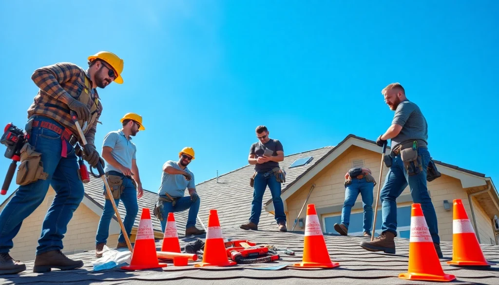 Twin Shield Roofing team expertly installing a new roof on a residential home.