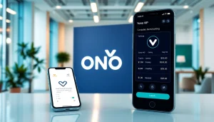 Explore Yono VIP features on a sleek digital banking interface in a modern setting.