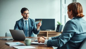 카드 한도 현금화 방법을 논의하는 전문가와 고객의 대화 장면
