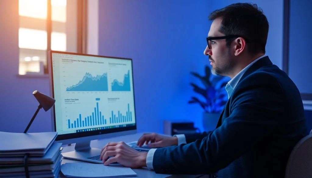 Analyse du marché immobilier européen avec des graphiques rentables sur un bureau d'investissement.