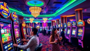 Menampilkan slot deposit 5000 pada mesin slot dengan pemain yang antusias