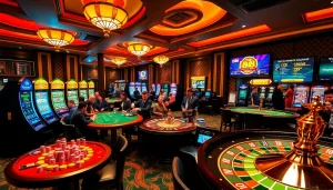 Hoạt động chơi game đầy hứng khởi tại sòng bạc tik 88 với người chơi đang thưởng thức blackjack và poker.