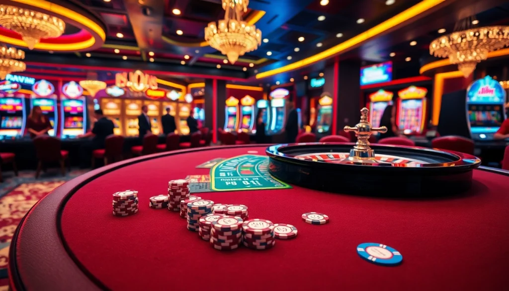 Experience thrilling gameplay at S88VIP's luxurious casino with vibrant tables and exciting slot machines.