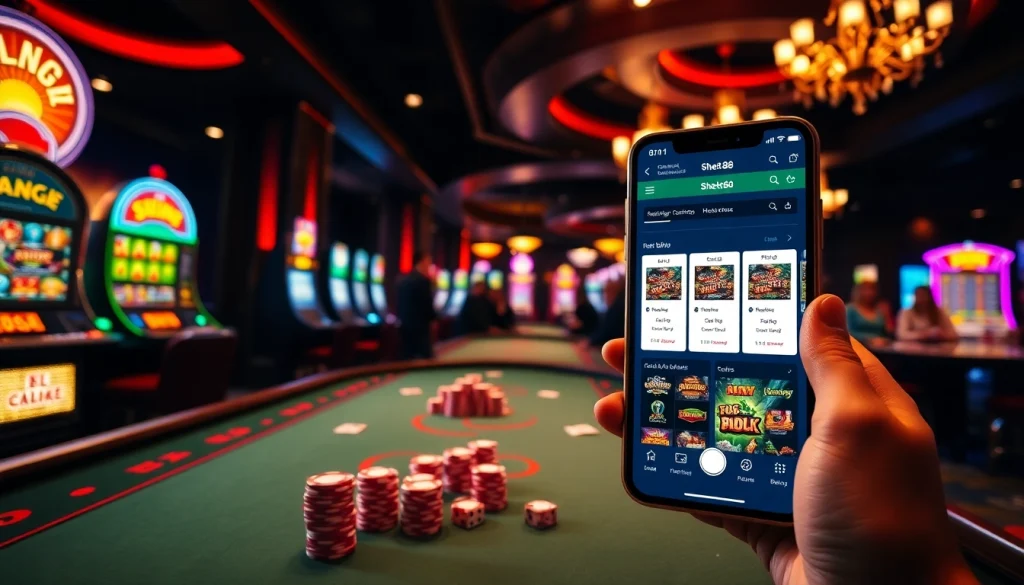 Play exciting casino games at shbet88 with vibrant poker chips and thrilling slot machines.