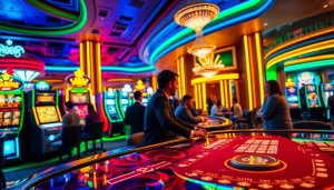 Experience the thrill of the best online casinos for Canada with engaging gaming scenes and vibrant atmospheres.