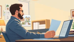 Inspecting Property Insurance Claims in a professional office setting with a claims adjuster.