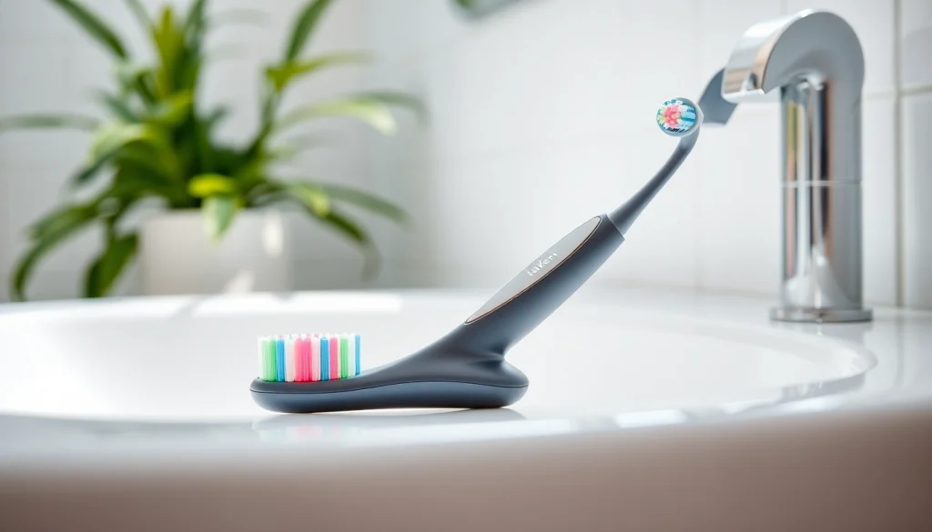 Engaging laifen toothbrush showcased on a sink, highlighting its modern design.