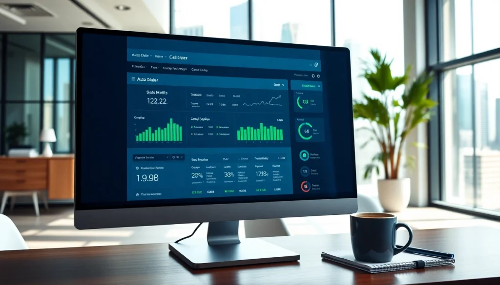 Optimize your call efficiency with this modern auto dialer interface on a sleek office computer.