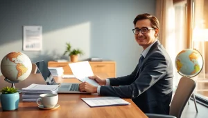 Traducteur espagnol certifié travaillant avec diligence dans un environnement de bureau professionnel.