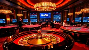 Experience the thrill of high-stakes gaming at Bin88's luxury casino tables.