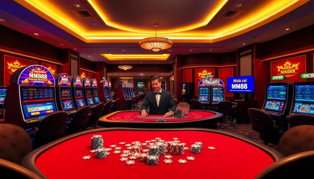 Experience the excitement of gambling at Nhà cái MM88 with vibrant casino tables and engaging gameplay.