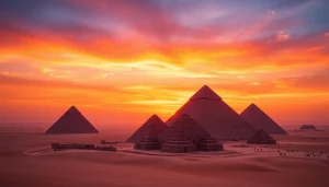 Captivating view of the Giza pyramids showcasing their grandeur and historical significance.