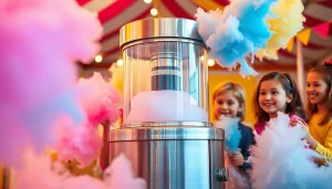 Verken de absorberende werking van suikerspin met kleurrijke katoen in een levendige omgeving.