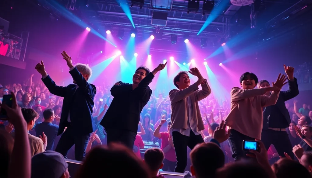 BTS news highlights vibrant concert scene showcasing member performances and dynamic crowd energy.