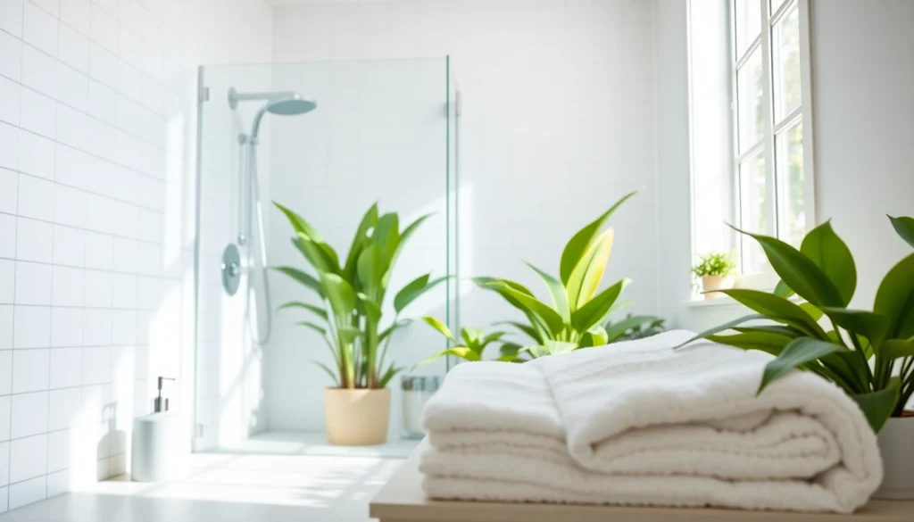 Revitalize your space with a sunny shower showcasing modern design and natural elements.