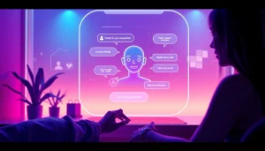 AI sex chat interface illustrating an inviting, intimate digital conversation environment.