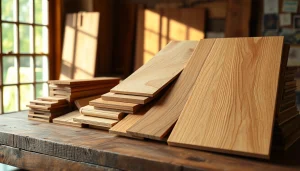 Explore various woodveneerhub samples displayed creatively on a beautiful timber table.