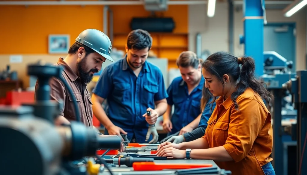 Training session at trade schools in Hawaii showcasing enthusiastic students and instructors.